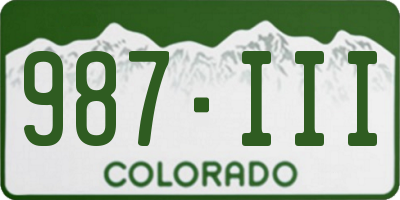 CO license plate 987III