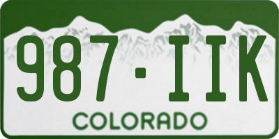 CO license plate 987IIK