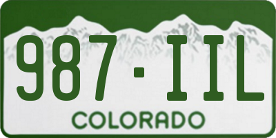 CO license plate 987IIL