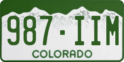 CO license plate 987IIM