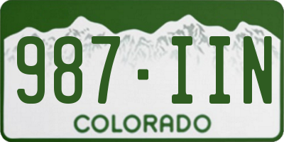 CO license plate 987IIN