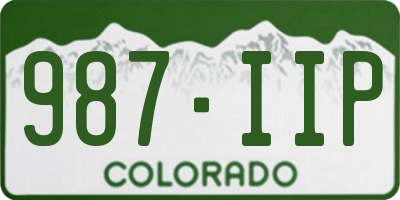 CO license plate 987IIP