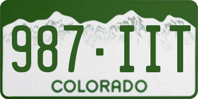 CO license plate 987IIT