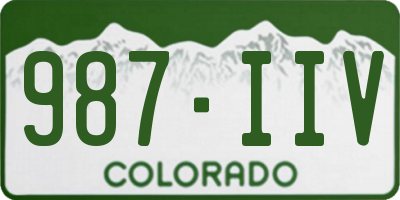 CO license plate 987IIV