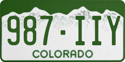 CO license plate 987IIY