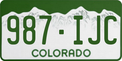 CO license plate 987IJC