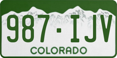 CO license plate 987IJV