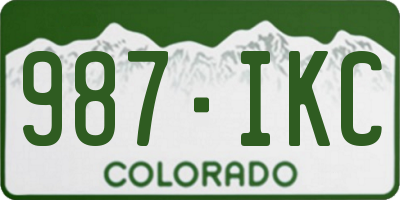 CO license plate 987IKC
