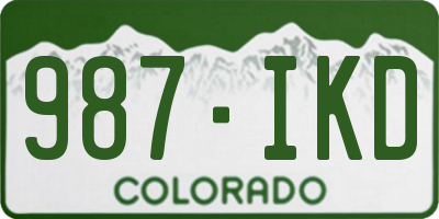 CO license plate 987IKD