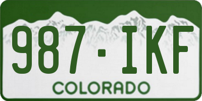CO license plate 987IKF