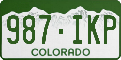 CO license plate 987IKP