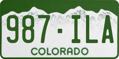CO license plate 987ILA