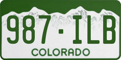 CO license plate 987ILB