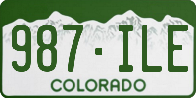 CO license plate 987ILE