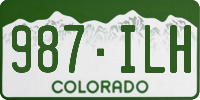 CO license plate 987ILH