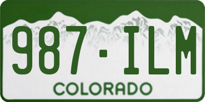 CO license plate 987ILM