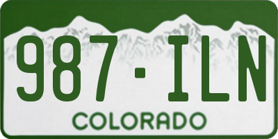 CO license plate 987ILN