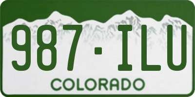 CO license plate 987ILU
