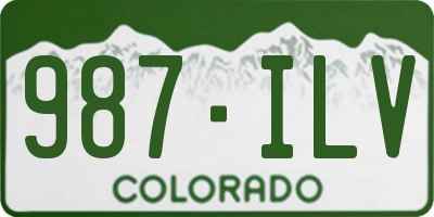 CO license plate 987ILV