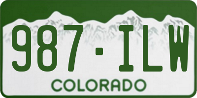 CO license plate 987ILW