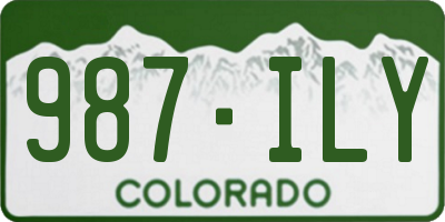 CO license plate 987ILY