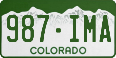 CO license plate 987IMA