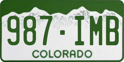 CO license plate 987IMB