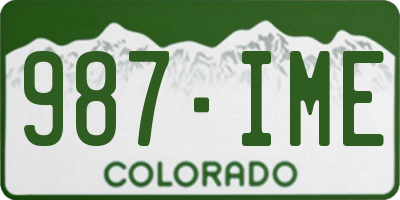 CO license plate 987IME