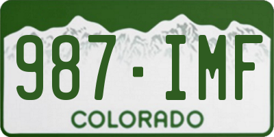 CO license plate 987IMF