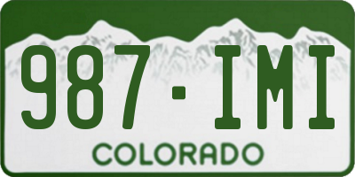 CO license plate 987IMI