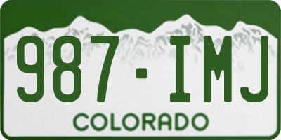 CO license plate 987IMJ