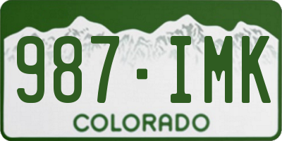 CO license plate 987IMK