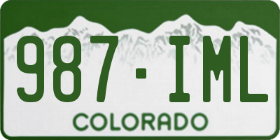 CO license plate 987IML