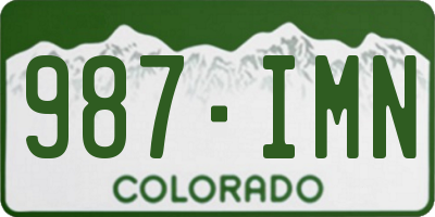 CO license plate 987IMN