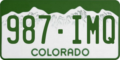 CO license plate 987IMQ