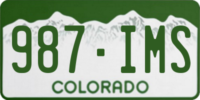 CO license plate 987IMS