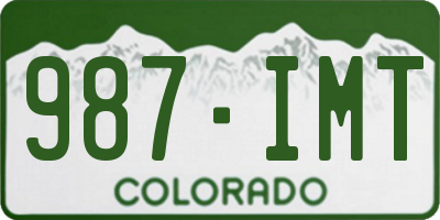 CO license plate 987IMT