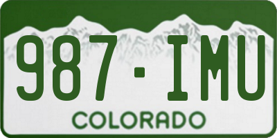 CO license plate 987IMU