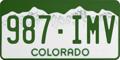 CO license plate 987IMV