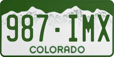 CO license plate 987IMX
