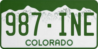 CO license plate 987INE