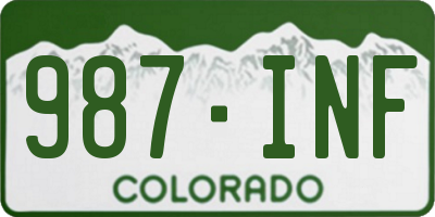 CO license plate 987INF