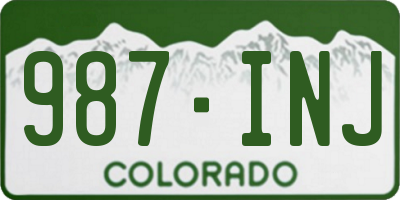 CO license plate 987INJ