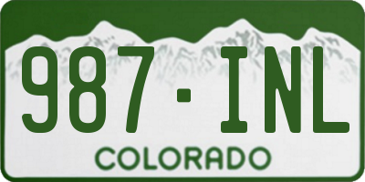 CO license plate 987INL