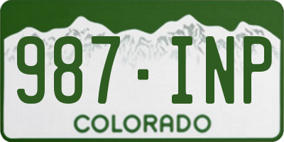 CO license plate 987INP