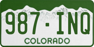 CO license plate 987INQ