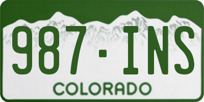 CO license plate 987INS