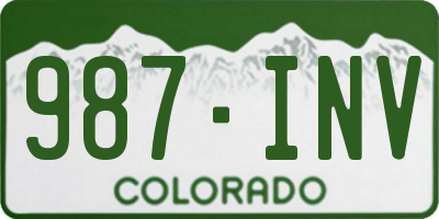 CO license plate 987INV