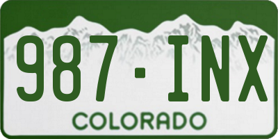 CO license plate 987INX