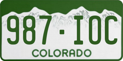 CO license plate 987IOC